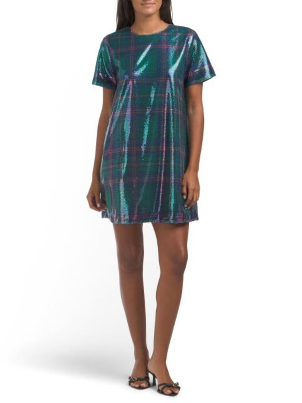 DRAPER JAMES Fable Mini Dress In Plaid Sequins